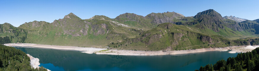 Obraz premium View of lake Ritom and the Alps, Piora, Canton Ticino of Switzerland