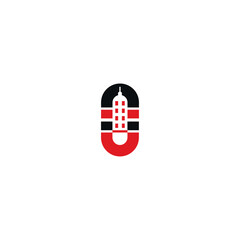 Obraz premium Magnet tower real estate logo.
