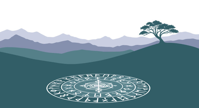 Zodiac Wheel Astrology Circle Design.
