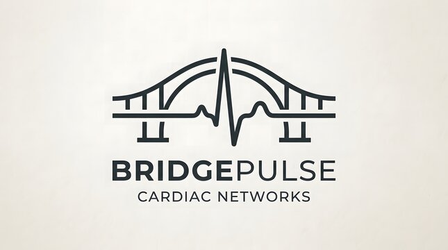 Bridgepulse cardiac networks logo heartbeat bridge design