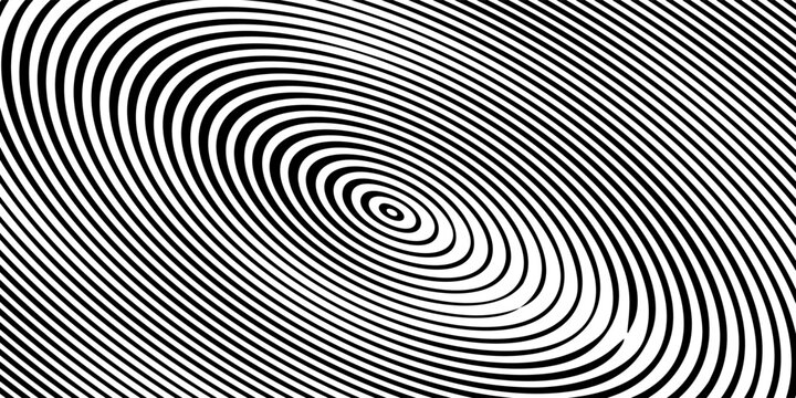 Black concentric circle set. Sonar or sound wave ring collection. Dotted and linear epicentre, target, radar icon concept. Ripple radial signal or vibration elements. Vector line and halftone symbols