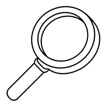 magnifying clipart line icon. Education and business stationary concept.