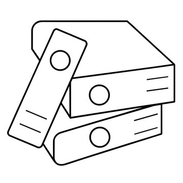 office folder document clipart line icon. Education and business stationary concept.