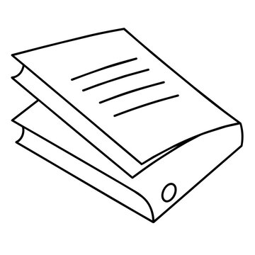 office document clipart line icon. Education and business stationary concept.