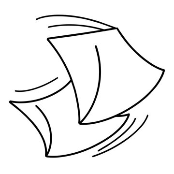 paper clipart line icon. Education and business stationary concept.