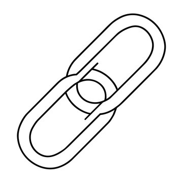 paper clip clipart line icon. Education and business stationary concept.