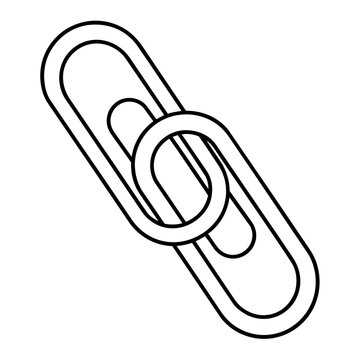 paper clip icon clipart line icon. Education and business stationary concept.