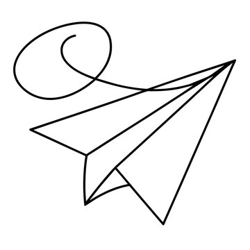 paper plane clipart line icon. Education and business stationary concept.
