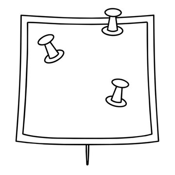 pinboard clipart line icon. Education and business stationary concept.