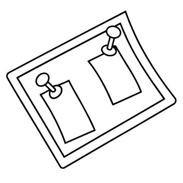 pinboard note clipart line icon. Education and business stationary concept.