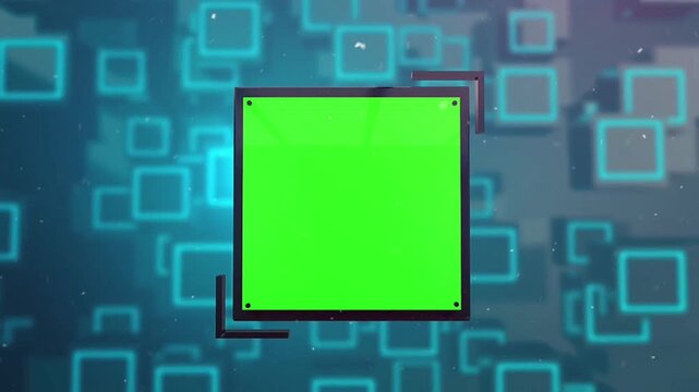 Futuristic Green Screen Panel With Sci-Fi Technology Background