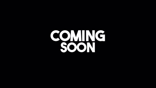 Coming Soon Text Animation with Glitch Effect on Transparent Background