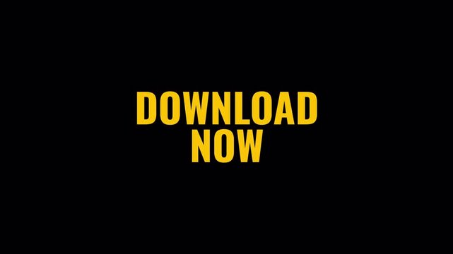 Animated Download Now Text Appearing on Transparent Background