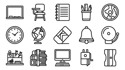 School Supplies Icon Set: Education, Learning, and Study Tools Collection © Cirt