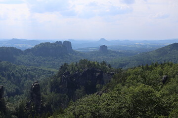 Fototapeta premium Landscape in the Saxon Switzerland National Park | View from Carola Felsen