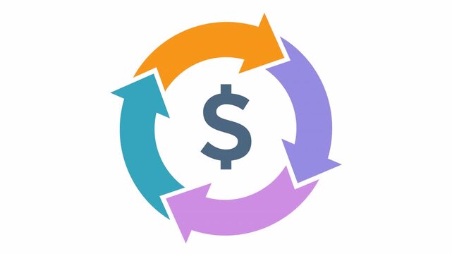 Cash flow cycle diagram for financial analysis presentation