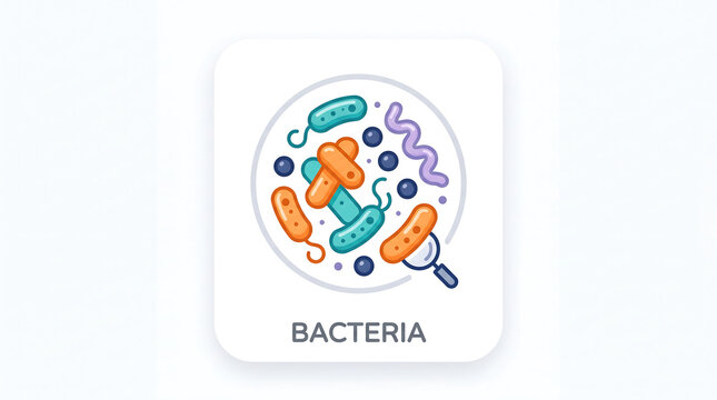 Vector Illustration Of Colorful Bacterial Microorganisms In A Petri Dish For Microbiology Labs