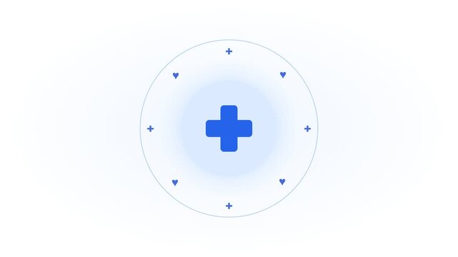 Blue Medical Cross Icon Set for Healthcare and First Aid UI Design