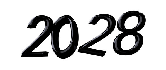 2028 glossy black text on a clean white background, perfect for new year greetings and co © vegefox.com