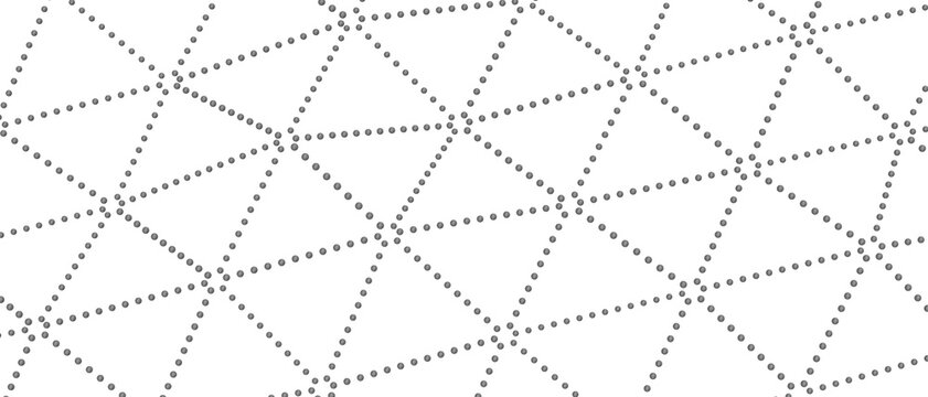 Abstract geometric pattern of interconnected dotted lines forming triangles and polygons.
