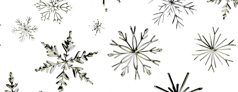 Elegant abstract snowflake pattern creating a festive winter holiday background design.