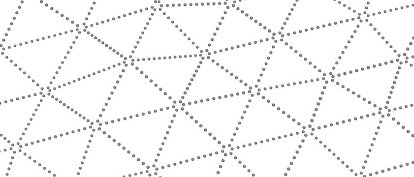Geometric pattern of gray dots connected by lines on white background.