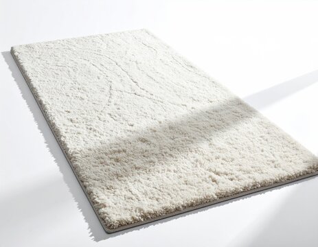 A soft, plush, cream-colored rectangular rug with a textured surface