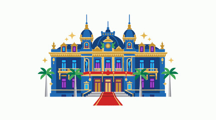 Obraz premium Luxury casino hotel vector icon in modern flat style.