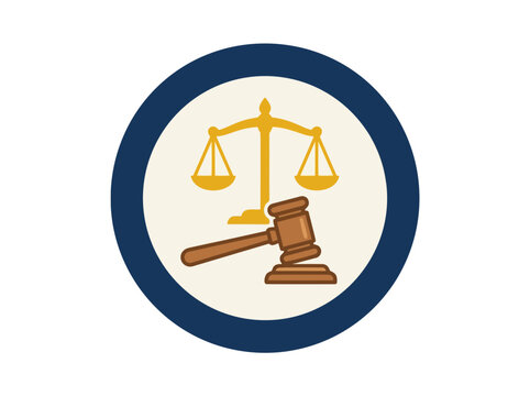 The symbol of justice with scales and a gavel for the concept of law and justice.