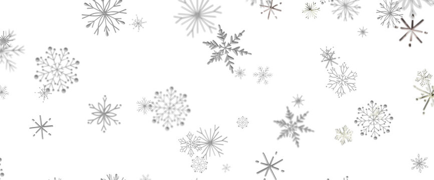Elegant abstract falling snowflakes winter holiday background seamless pattern design