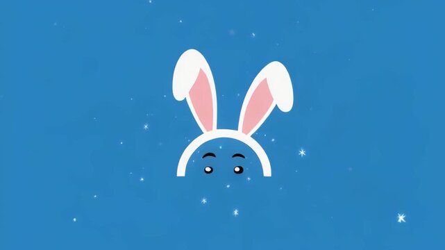 Cute Easter Bunny Ears Peeking During Snowy Holiday Celebration