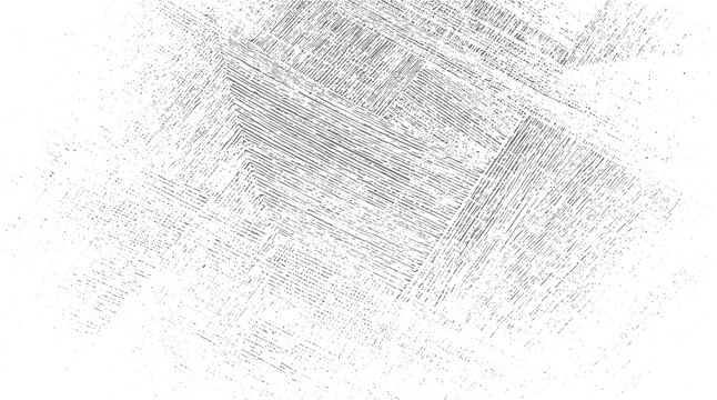 Abstract textured background with intersecting diagonal lines and scattered dots in grayscale pattern