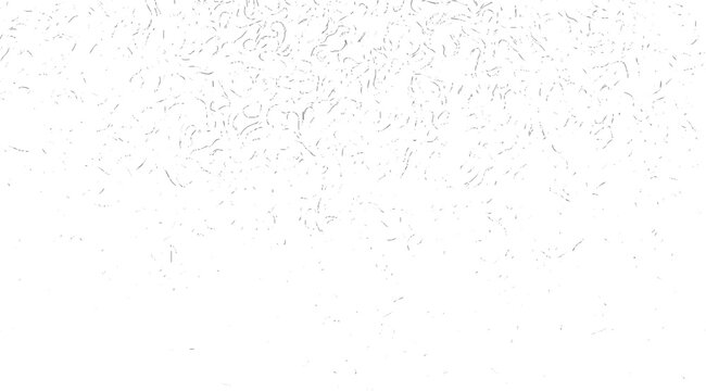 Abstract pattern of scattered grey curved lines and dots on white background texture