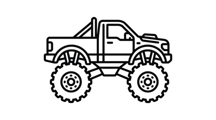 Monster Truck Line Art Silhouette vehicle offroad © Redwen Studio