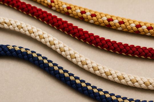 Japanese braided silk cords kumihimo colorful traditional craft close-up