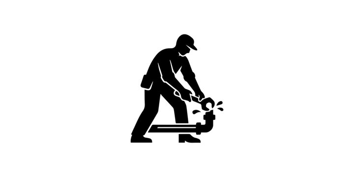 Plumber Fixing Water Pipes with Adjustable Wrench.