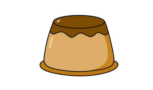 Caramel pudding custard dessert with syrupy topping