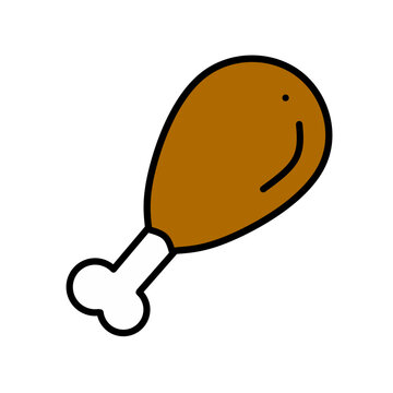 Crispy fried chicken drumstick with white bone