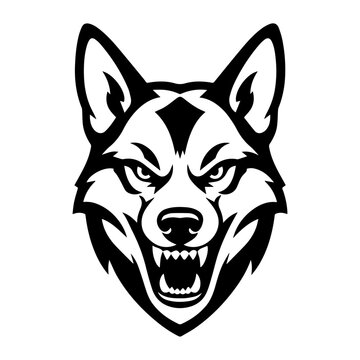 Dingo Head Mascot Logo Vector - Fierce Wild Canine Sport Icon