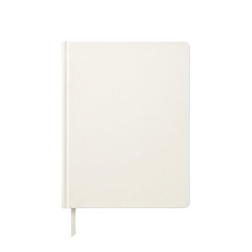 Blank white hardcover notebook mockup isolated