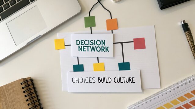 Visual representation of decision making process for effective cultural development and organizational strategy improvement