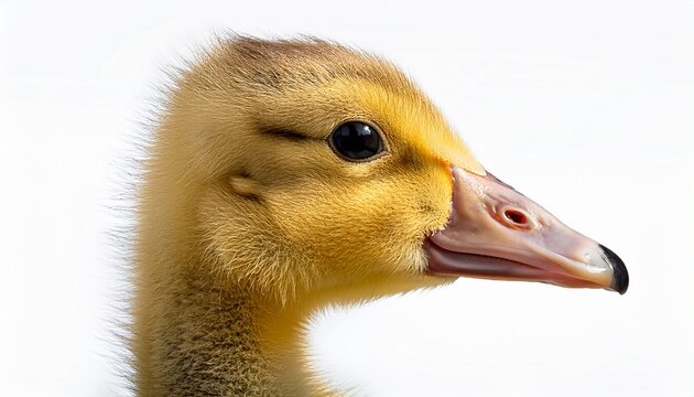 Portrait Of A Goose Gosling Duckling Duck Isolated On A White Background