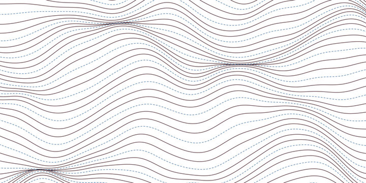 Abstract Topographic Map Illustration for Geospatial Analysis and Data Visualization. Digital Terrain Design for Mapping Projects.