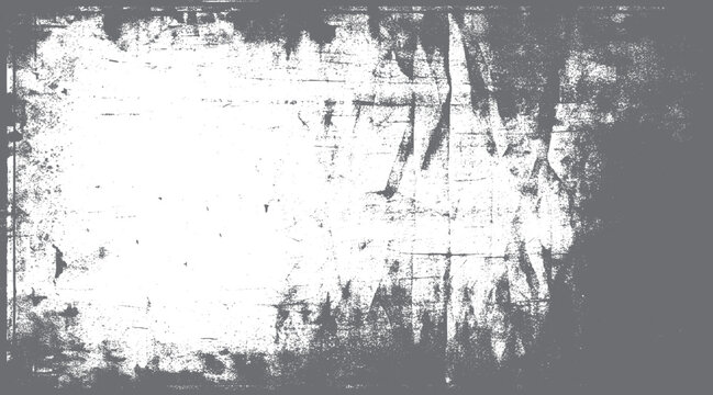 Grungy distressed grey and white textured background with rough edges and speckled patterns grunge