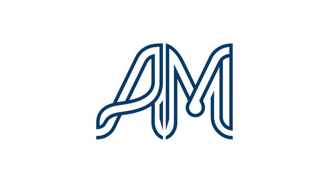 Elegant AM Monogram Logo Design, Modern Lettermark Alphabet Symbol