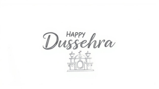 Happy Dussehra Greeting Card with Traditional Diya, Decorative Lanterns and Festival Ornament