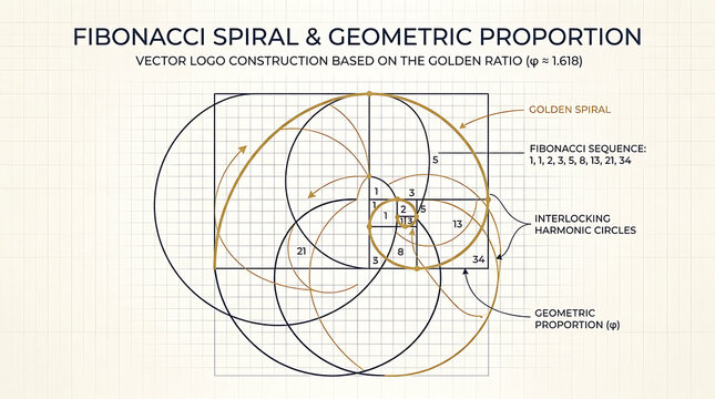 Fibonacci Spiral and Geometric Proportion Understanding the Golden Ratio in Design and Nature