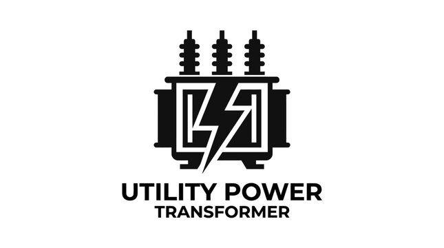 Utility power transformer logo design.