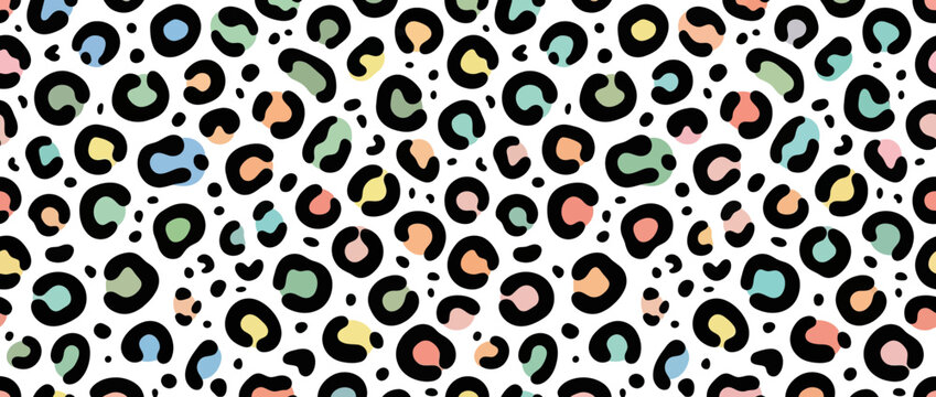 Colorful Leopard Print Pattern Seamless Texture - Vector Illustration