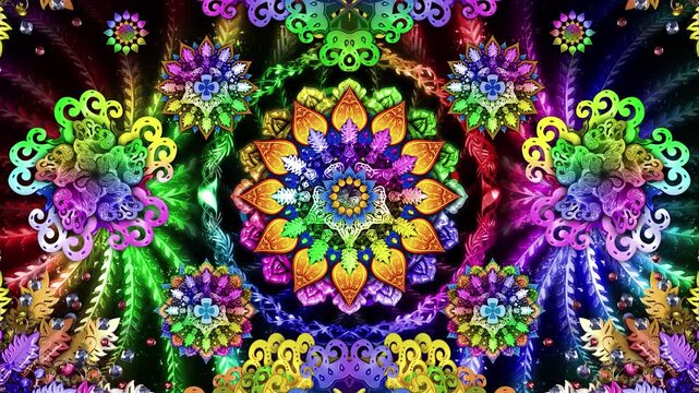 Colorful Feathers Traditional Ornament